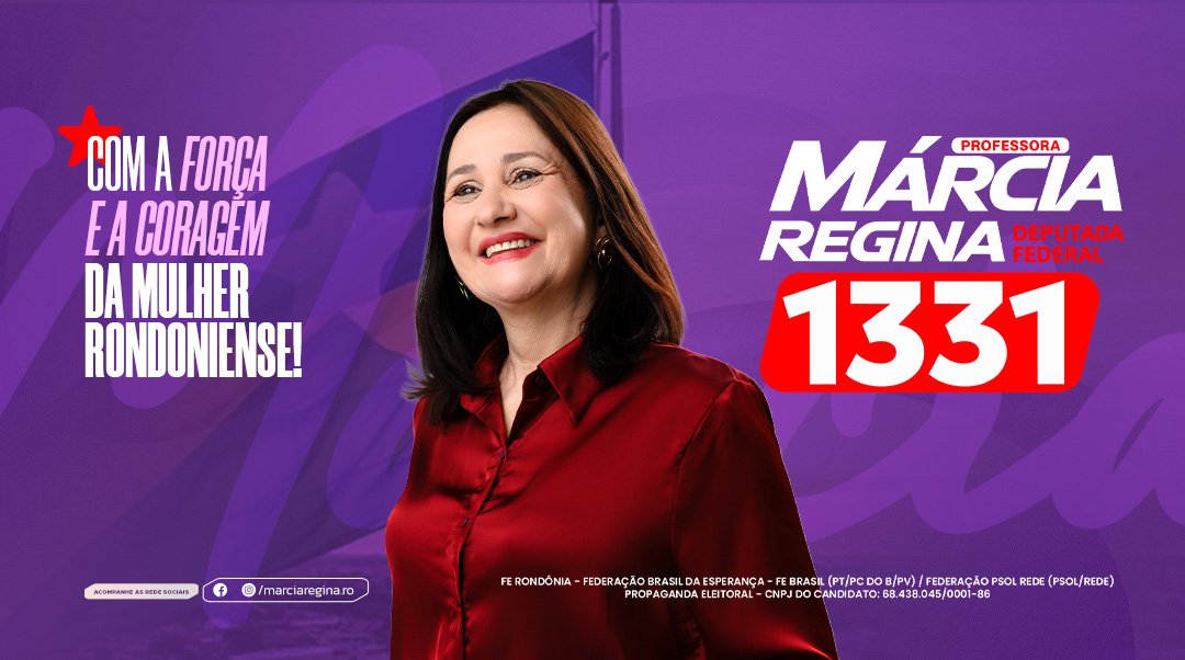 Márcia Regina 1331 - Deputada Federal por Rondônia